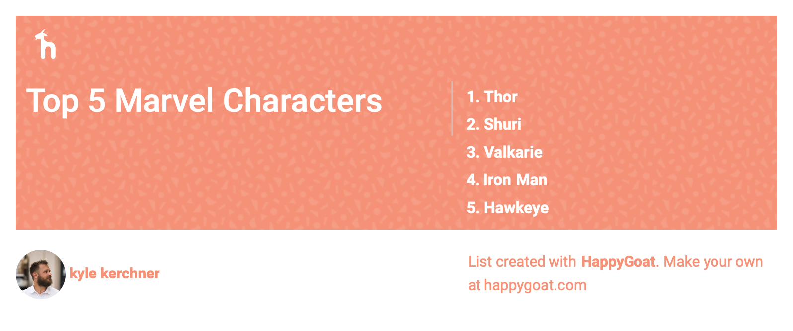 top 5 marvel characters ranker